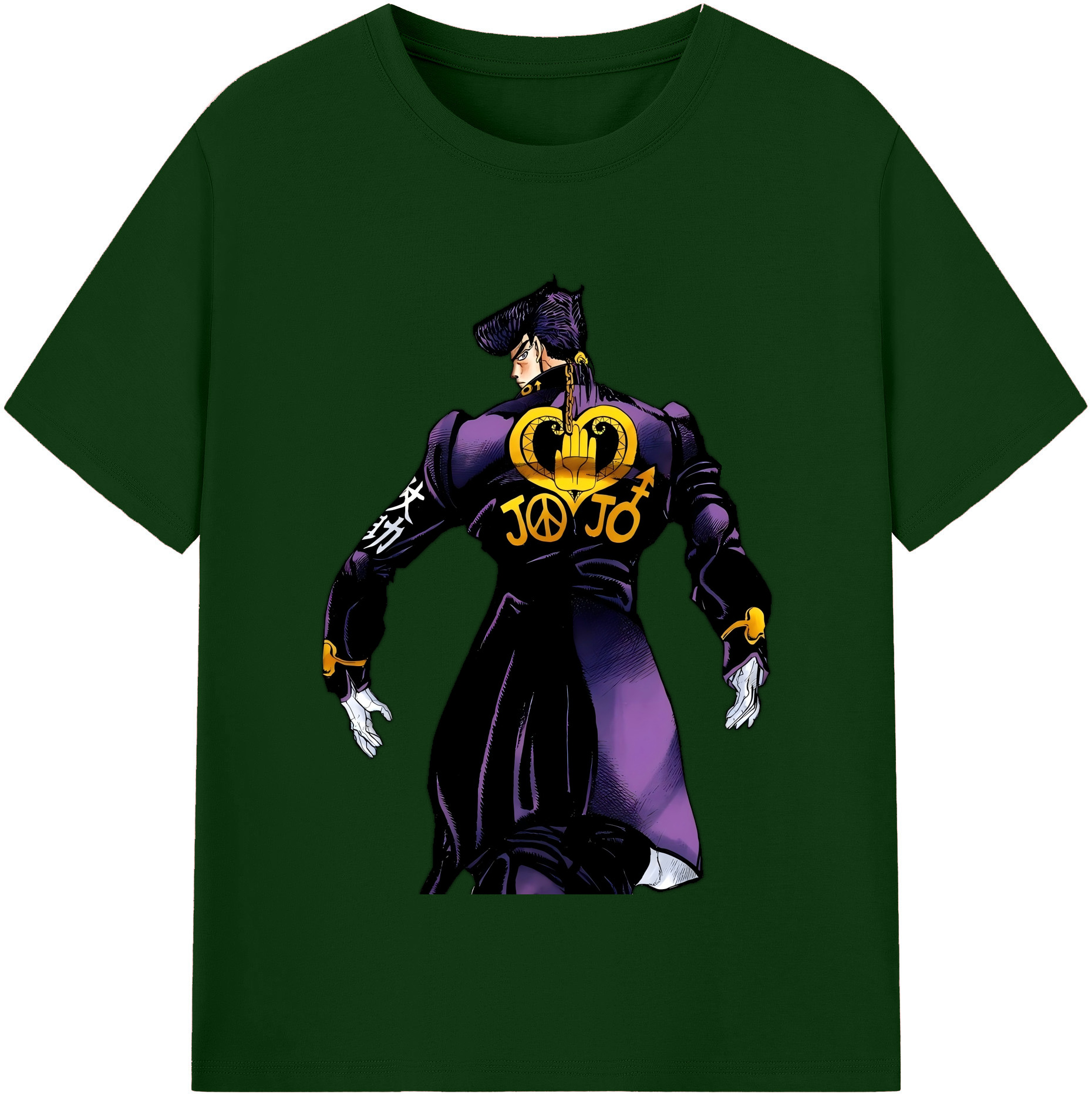 （画像用） ジョジョの奇妙な冒険 ひがしかた じょうすけ JoJo's Bizarre Adventure Higashikata Josuke 綿100％半袖Tシャツ（フロントプリント）